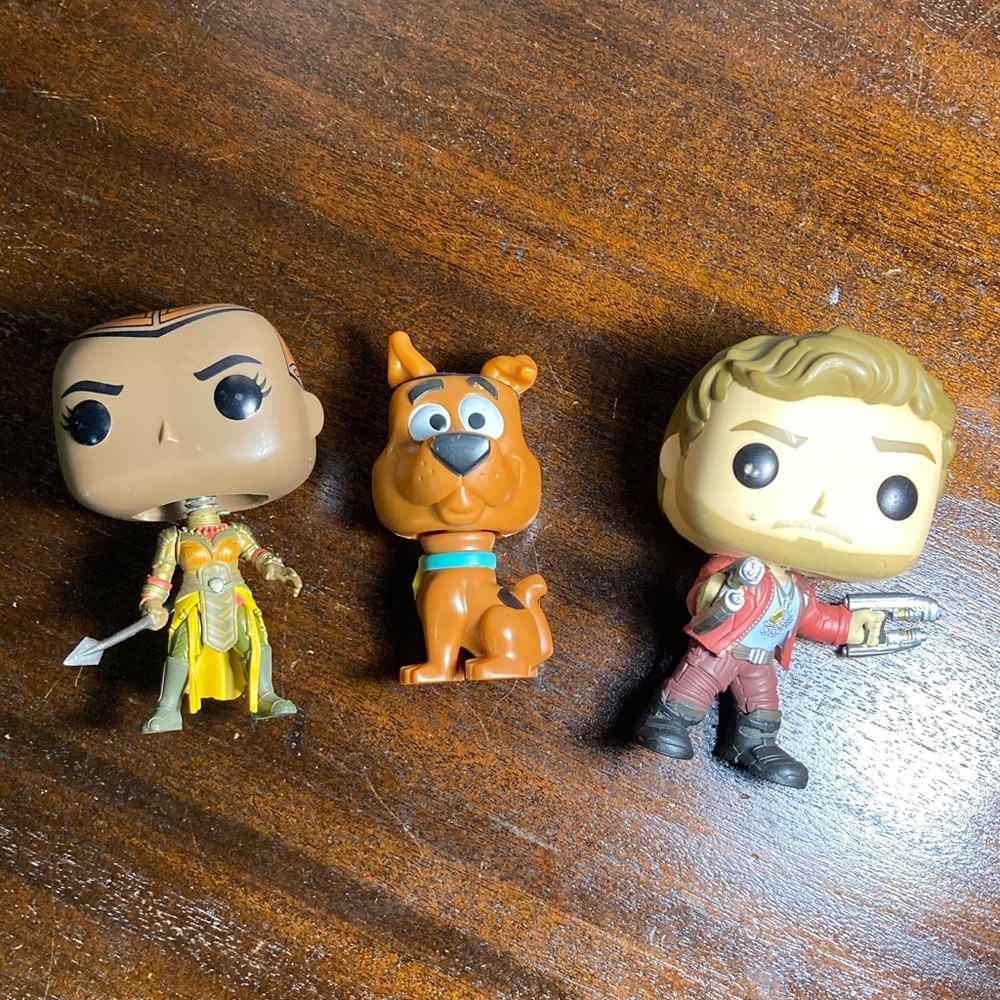Funko Pop! Lot — Marvel Okoye Woman, Scooby-Doo & Star-Lord